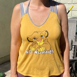 Yellow and gray Lion King tank